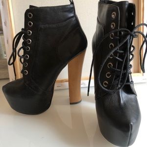 platform lace up booties
